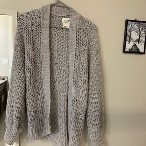 Comfy light blue grey oversized knit abercrombie and fitch (a&f)  sweater